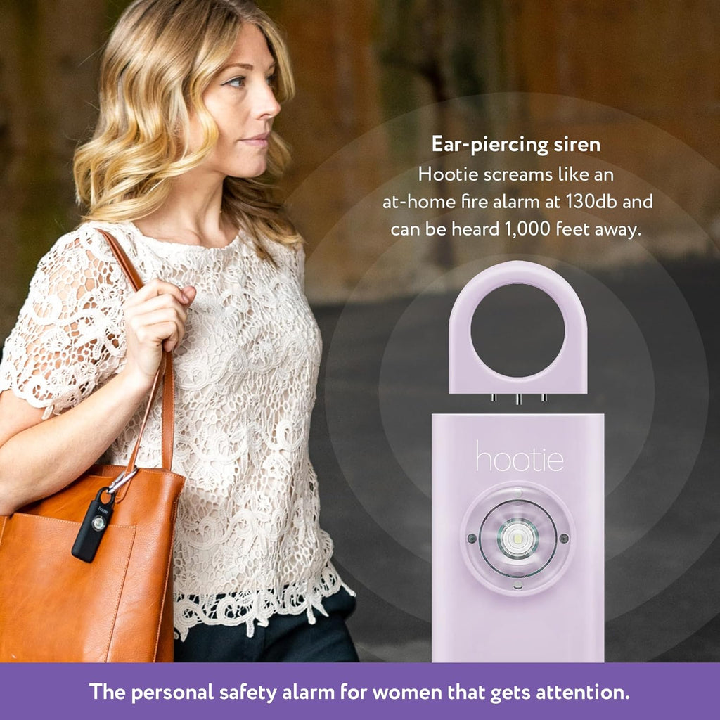Hootie Personal Safety Alarm for Women, Men, & Kids - Keychain Alarm, Self Defense Strobe & Siren, Security Siren Keychain with 130dB Self Defense Siren & Strobe Light - Red