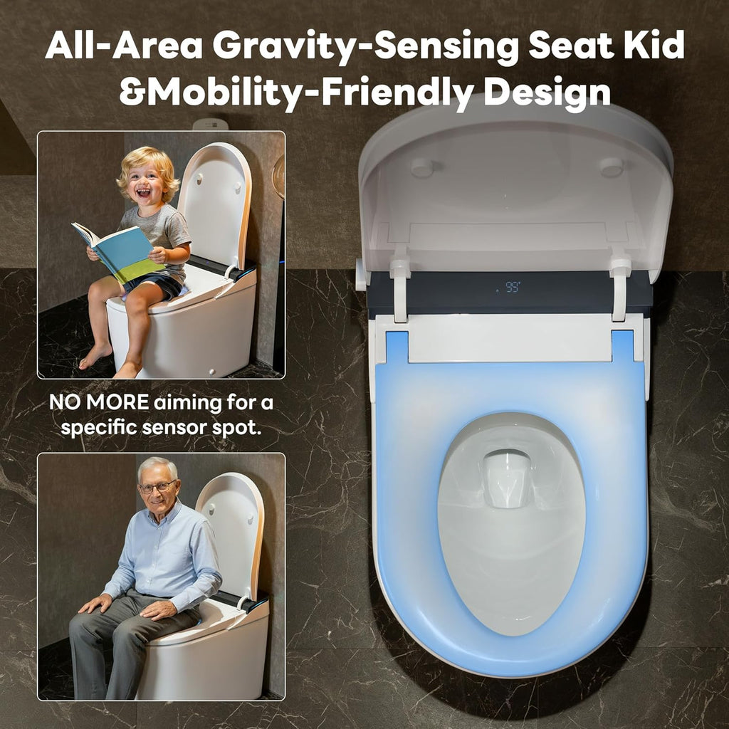CANEST Smart Toilet with Bidet Built in, Bidet Toilet with Tank, Foam Dispenser, 1000g MaP Flushing, Full-Area Seat Sensor, Ultra-Micro Bubble Wash, Auto Temperature Control, Foot Sensor(FC-002PRO)
