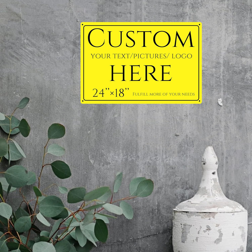 Custom Signs Outdoor Metal, personalized metal sign，Reflective，night visibility，Aluminum Weatherproof Metal Sign Multiple Sizes, Customize for Office, Business, Workplace, office, Home, Delivery Signs(24*18 Inch)