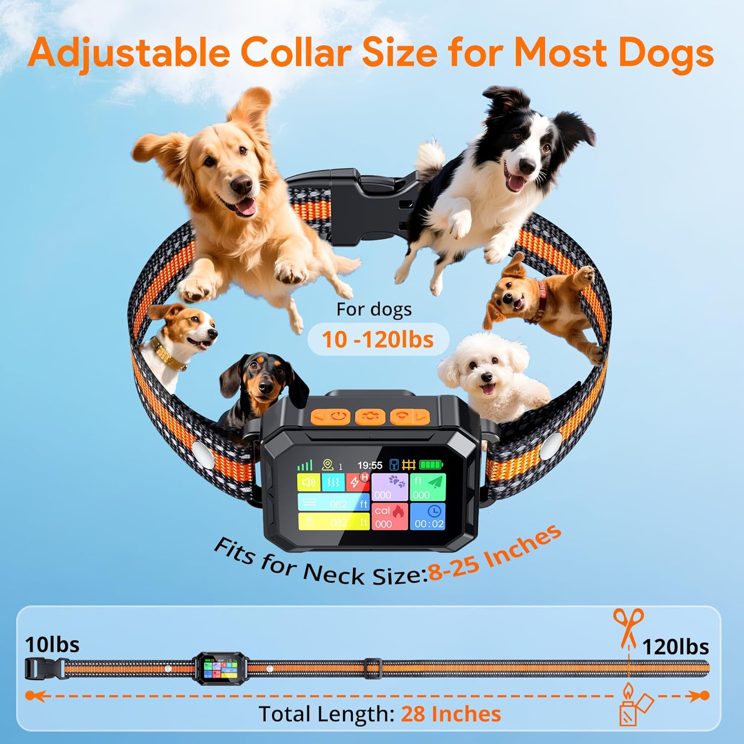 Meowant GPS Wireless Dog Fence System Collar with Training Remote, Free App, Custom GPS Fence(82-7000ft), Beep/Vibration/Correction, Early Alert Band, Waterproof LCD Collar, Dogs 10+Lbs, Outdoor