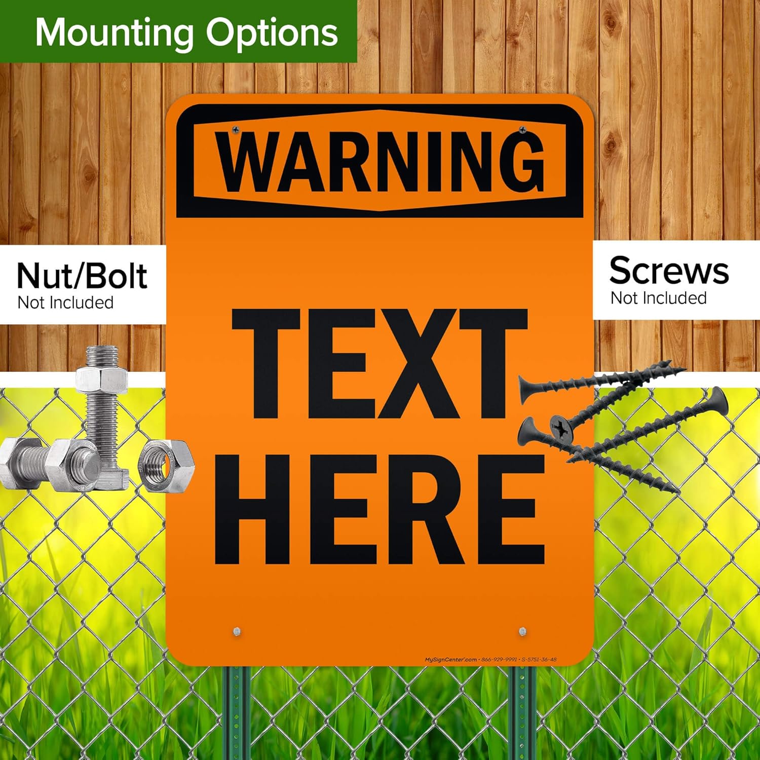 Custom warning Sign, OSHA Sign, 36x48 Inches, Reflective, Rust Free DiBound, Fade Resistant, Made in USA by My Sign Center