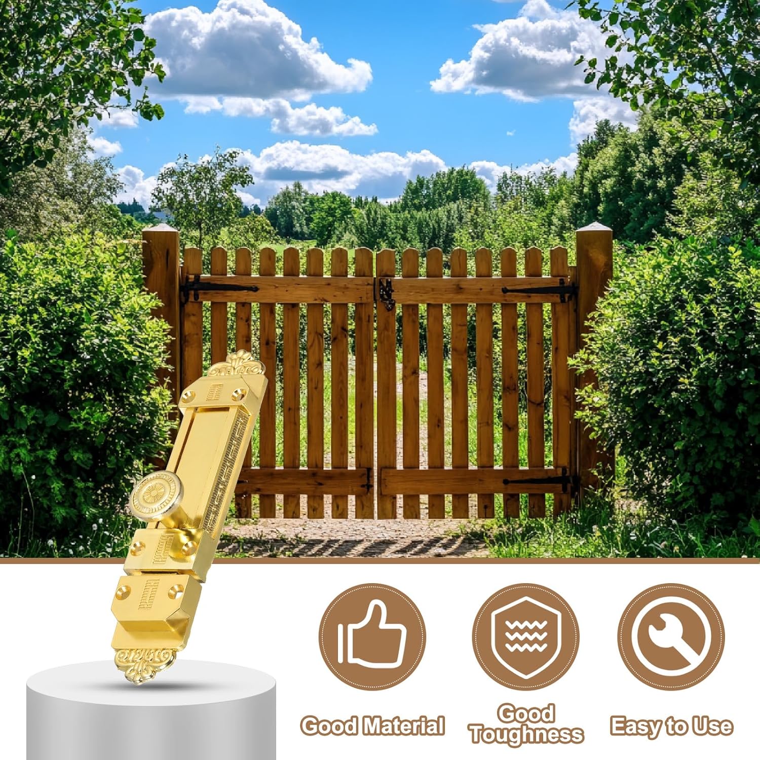 PATIKIL Barrel Bolt Latch, 2 Pack 5 Inch Slide Door Locks Zinc Alloy Gate Door Catch Bolt Latch for Bathroom Bedroom Barn Warehouse, Gold