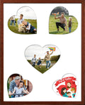 iHery Standard 12x16in Natural OAK Wood Picture Frames Collage For Wall Decor, Walnut Color Includes 3 Mats (Heart, 4x6/5x7 Multi-Opening, 8.5x11) DIY Gallery Photo Display Mom Birthday Gift 1Pack