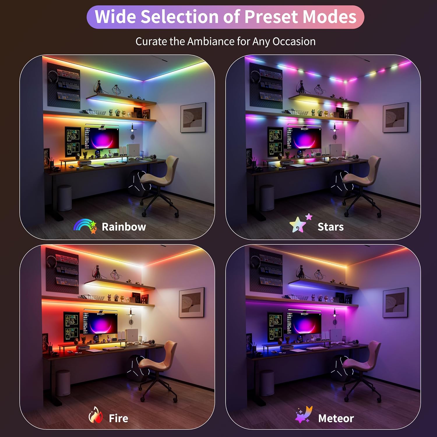 PAUTIX RGB Smart IC COB LED Strip Light Addressable 9.84ft/3m,UL-Listed DC24V Color Chasing Strip Light Multicolor Flexible Tape Lights Kit with Remote,for Cabinets,TV,Bedroom,Party DIY Decoration