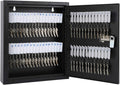 KYODOLED Locking Key Cabinet, 60 Key Storage Lock Box with Code, Key Box Wall Mount with Combination Lock, Key Hooks & Tags Key Labels(Black,60 Key)