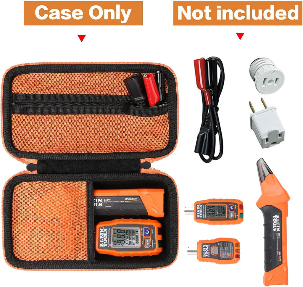 Aenllosi for Klein Tools ET310 AC Circuit Breaker Finder & 80016 Circuit Breaker Finder Tool Kit & 80041 Outlet Repair Tool Kit & RT250 GFCI Outlet Tester Hard Case (Case Only)