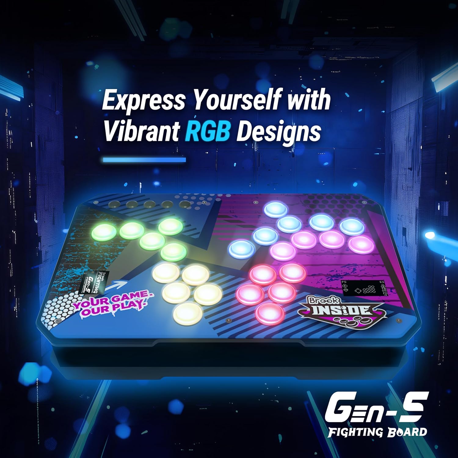 Brook Gaming GEN 5 Wired Fighting Board – Compatible with PS5, PS4, NS, NS2, and PC/Ultra-Low Latency & RGB Lighting Equipped (Exclusive Version)