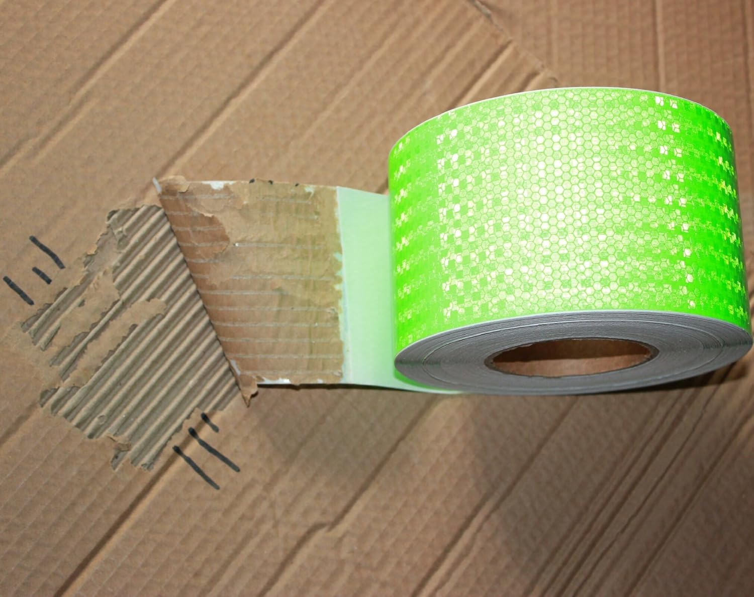 Green Reflective Tape Outdoor Waterproof 4 inch Wide, High Visibility Warning Industrial Marking Tape, Safety Stickers (168 feet)