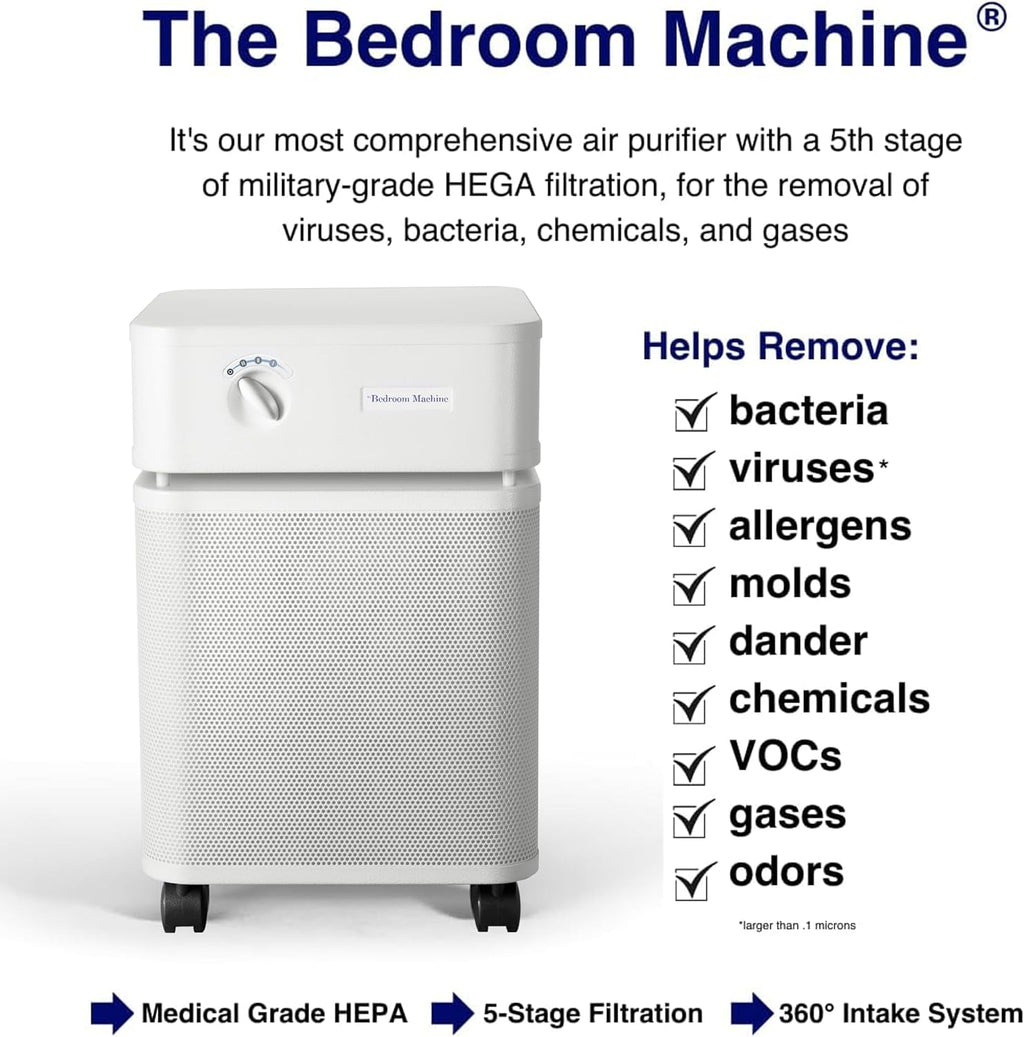 Austin Air Bedroom Machine White - Advanced 5 - Stage Filtration Air Purifiers For Home with Activated Carbon & Zeolite - Ideal as Air Purifiers for Bedroom, Model B402