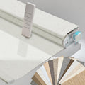 Persilux Smart Motorized Blinds with Remote, No Drill Automatic Roller Shades for Indoor Windows, Light Filtering Linen Fabric, Electric Blinds for Windows, Texture Cream 1703, Custom Size