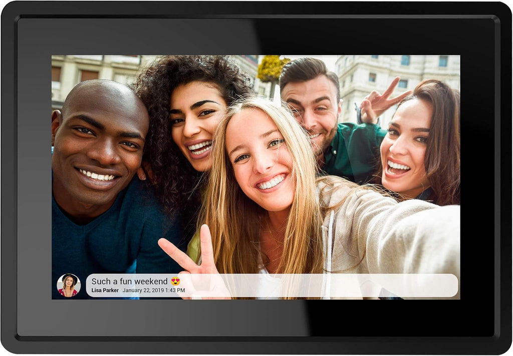 7 Inch 16GB Smart WiFi Digital Picture Frame, Send Photos or Small Videos from Anywhere, Touch Screen, IPS LCD Panel, Wall-Mountable, Portrait and Landscape(Black)