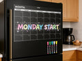 Fridge Calendar Acrylic 17x12”, Start Monday | Magnetic Calendar for Refrigerator | Acrylic Dry Erase Whiteboard Calendar for Fridge | Family Schedule Board with 5 Markers & Eraser by Freedom Mastery
