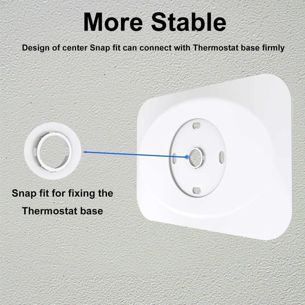 Nest Thermostat Wall Plate Cover Replacement Compatible with Google Nest Learning Thermostat (4th Gen), Practical Nest Learning Thermostat 4 Trim Kit, Snap fit Design (White, 1 Pack)