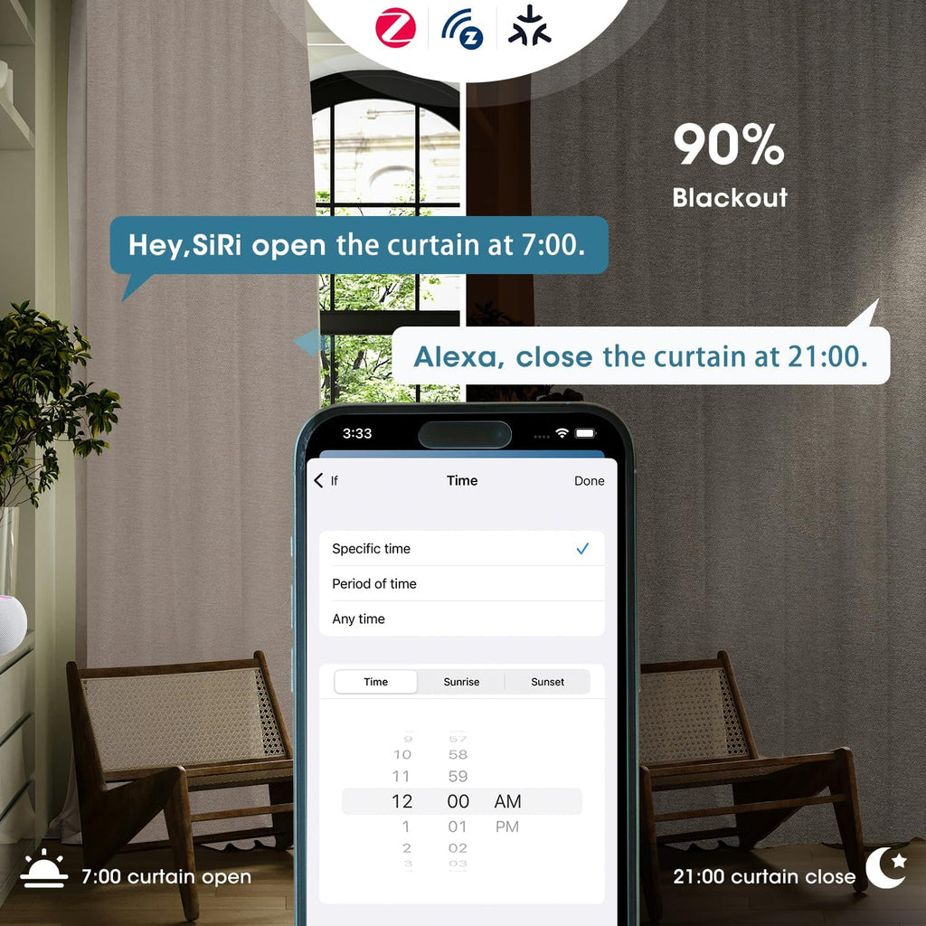 SmartWings Automatic Curtain Opener with Drapery, Motorized Vertical Blinds with Remote, Electric Closet Doors Sliding Panels Compatible with Alexa Google Homekit, 90% Blackout Dove