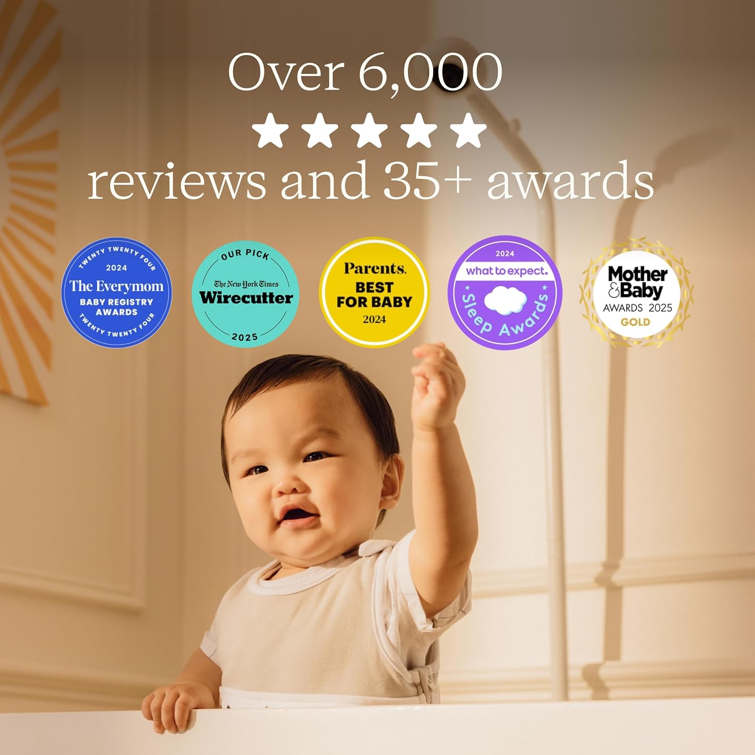 Nanit Essentials Smart Baby Monitor with Floor Stand – 1080p HD Wi-Fi Camera, Sensor-Free Breathing Monitoring, Sleep Tracking, Two-Way Audio, Night Vision, Motion & Cry Notifications, White