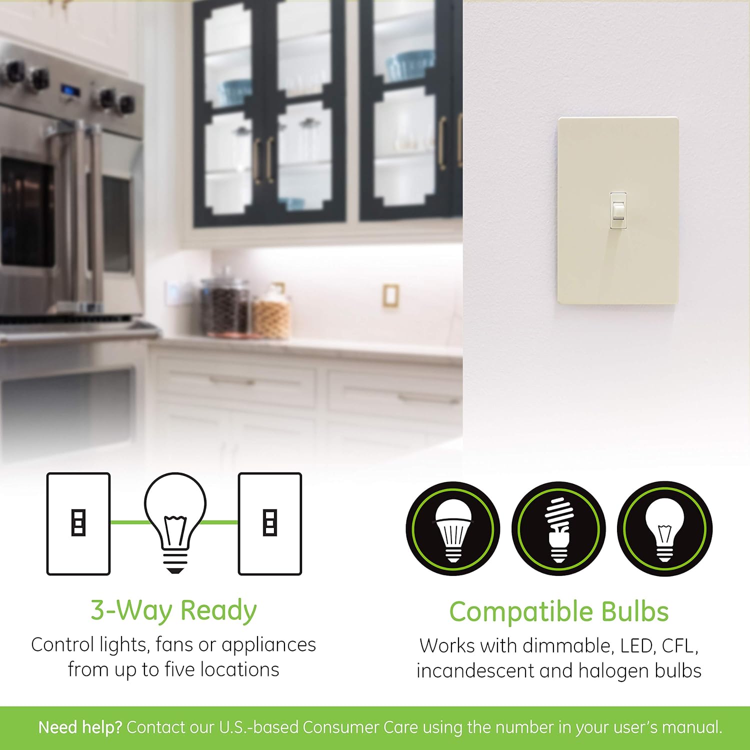 Enbrighten Almond Z-Wave Plus Smart Light Switch with QuickFit and SimpleWire, 3-Way Ready, Compatible with Alexa, Google Assistant, ZWave Hub Required, Repeater/Range Extender, Toggle, 24 Pack, 82686
