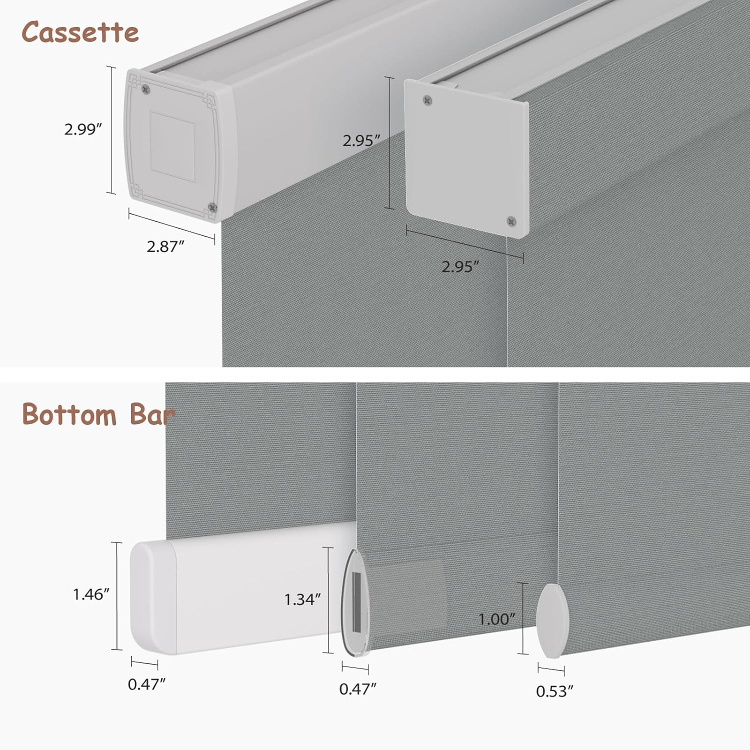 Motorized Roller Blinds with Remote, 100% Blackout Automatic Roller Shades for Bedroom, Bathroom, and Living Room, Customized Size, Moonlit Fog Gray