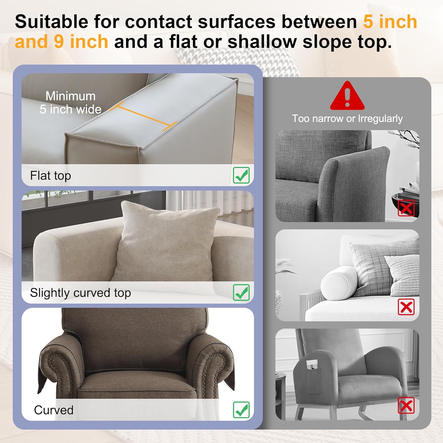 KindGa Couch Cup Holder Tray，Super Large Silicone Sofa Armrest Tray with Side Pockets，Anti-Slip Couch Caddy for Drinks/Phone/Remote/Snacks Sofa Table Organizer，Fathers Day Dad Gifts -Slate Gray