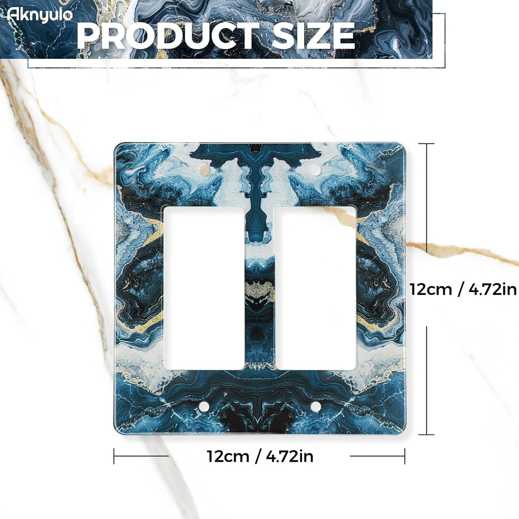 Luxurious Blue and Gold Marble Luxurious Blue and Gold Marble Acrylic Decorative Wall Plate Switch Plate Outlet Cover