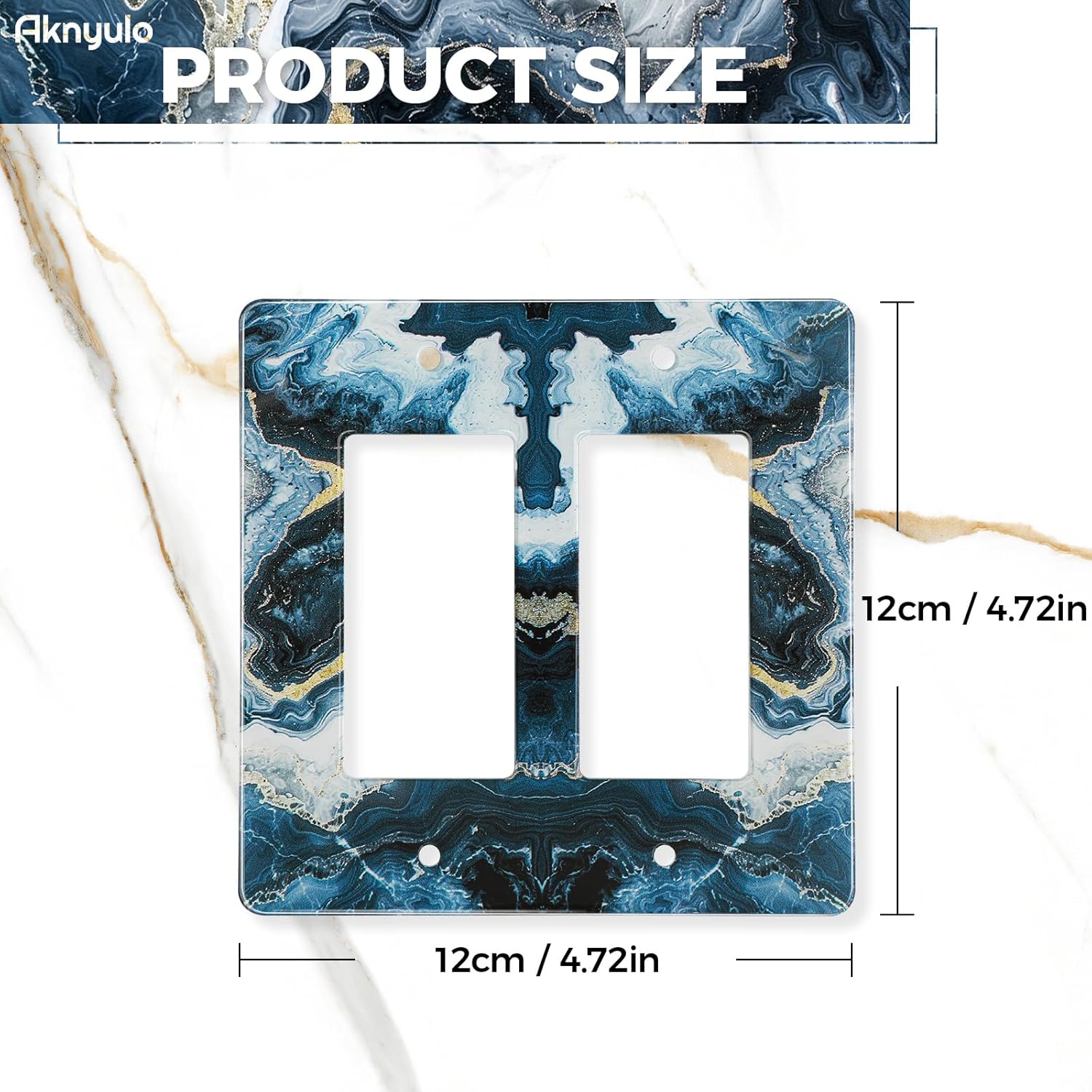 Luxurious Blue and Gold Marble Luxurious Blue and Gold Marble Acrylic Decorative Wall Plate Switch Plate Outlet Cover