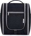 Narwey Small Hanging Travel Toiletry Bag Cosmetic Make Up Organizer for Women and Men (Medium, Black)