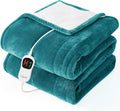 Homemate Electric Heated Blanket Twin - 62"x84" Heating Bed Blankets Throw with 10 Heating Levels 8 Hours Auto Off Fast Heating Over-Heated Protection Ultra Soft Warm Flannel ETL Certified
