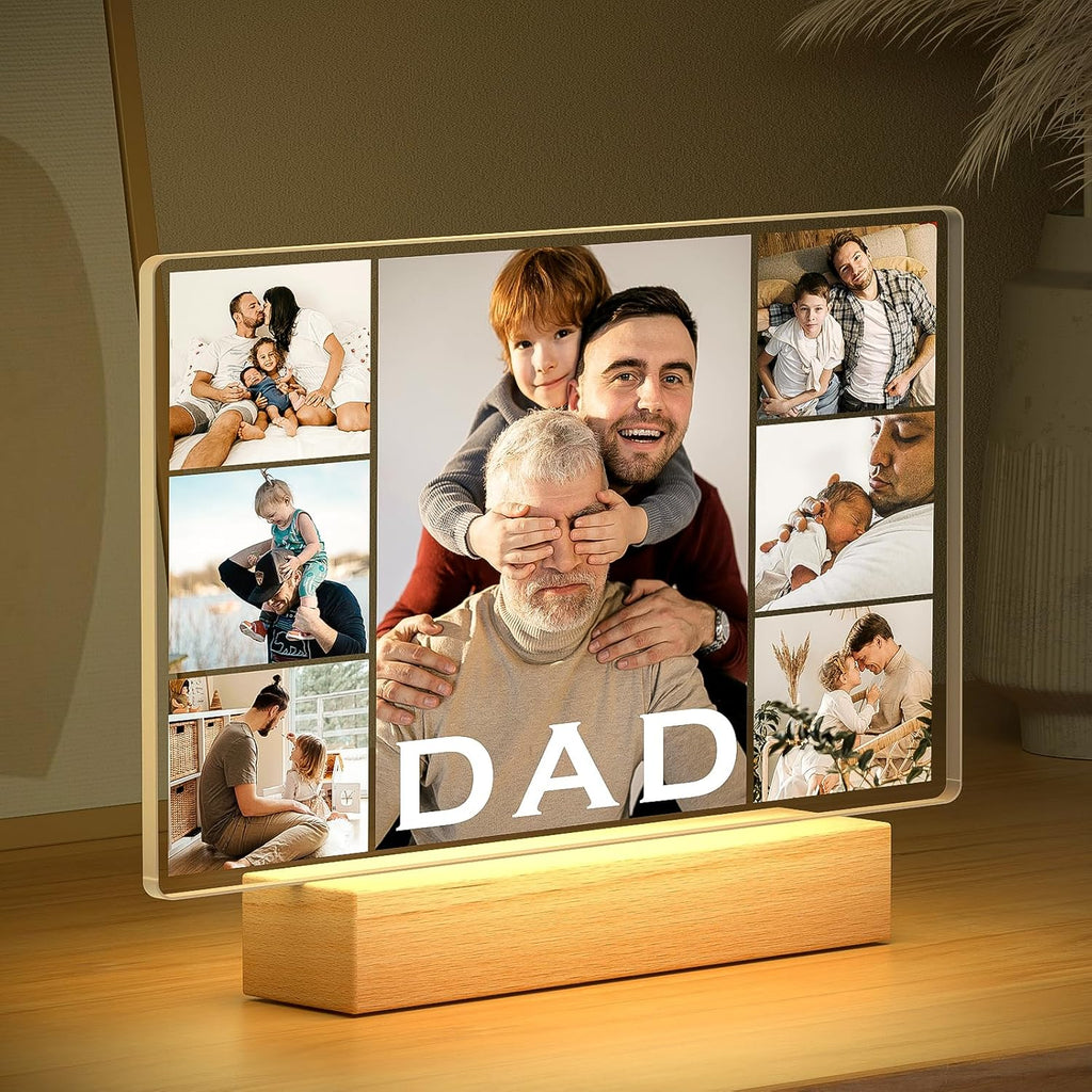 Custom Picture Frame with Photo, Customized Picture Frames, Personalized Photo Frame, Personalized Valentines Day Gifts for Dad Baby Kid Family