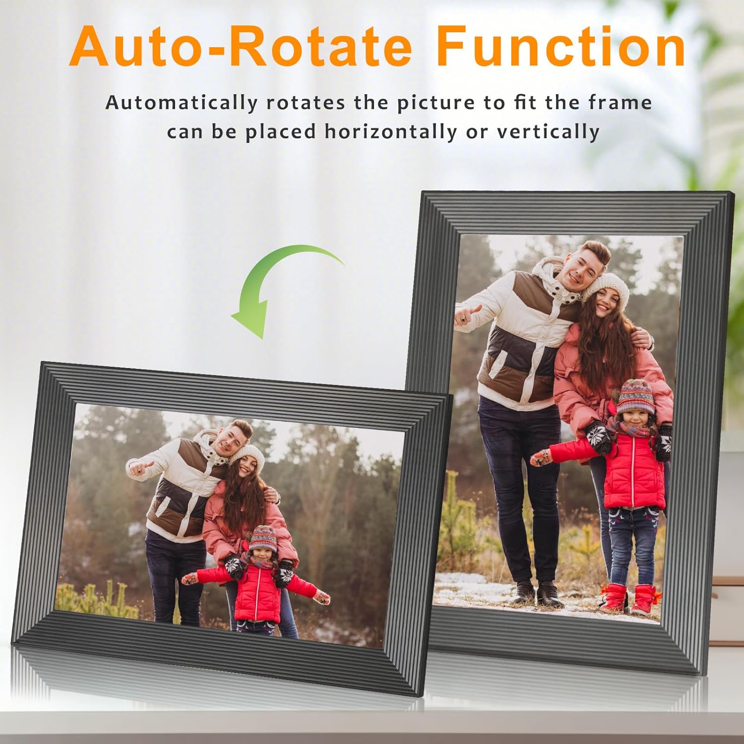 Frameo 10.1 Inch Smart WiFi Digital Photo Frame,Digital Picture Frame with 16GB Storage & SD Slot, Electronic Picture Frame IPS Touch Screen with Auto-Rotate, Frameo Digital Frame WiFi - Black