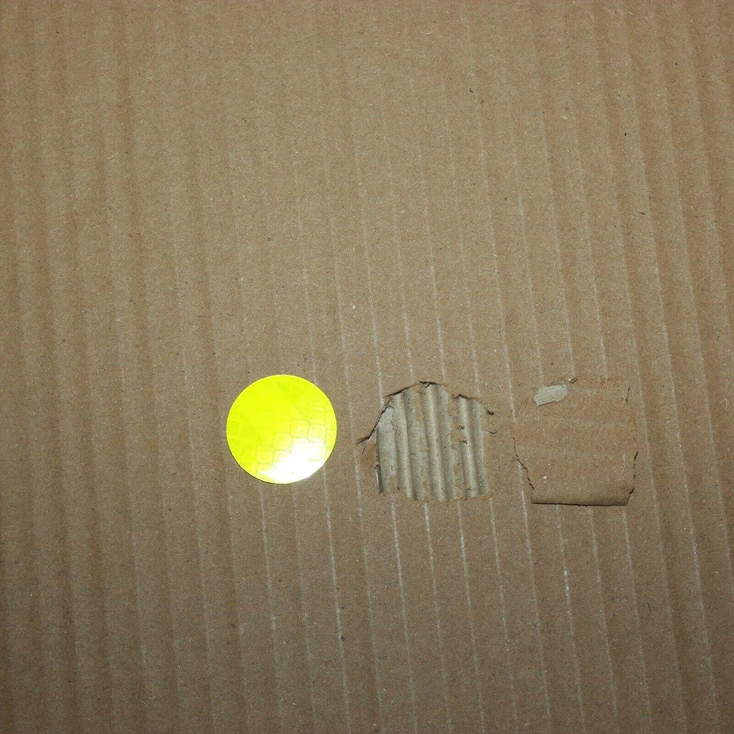 Non Fading Fluorescent Yellow Reflective Stickers 1-inch Diameter Round Reflector, Outdoor Waterproof High Visibility Warning Adhesive Tape (100 Pcs)