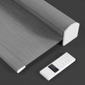 ZSTARR Motorized Light Filtering Roller Blinds with Remote Control,Rechargeable Smart Window Shades Compatible with Alexa Google via Hub,Fabric Wrapped Valance, Custom Size (Light Gray)