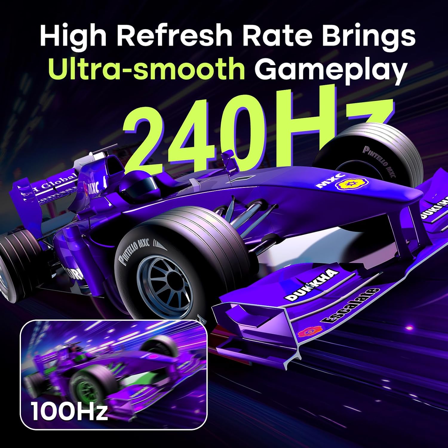 Amzfast 27 Inch 240Hz Gaming Monitor, FHD Fast VA Panel 4000:1 Contrast Computer Monitor with Speakers, HDMI DP Ports 125% sRGB VESA Support for Gmaing Office (One DP Cable Included, AMZG27F5 Pro)