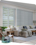 Yoolax Motorized Blinds with Remote, Electric Zebra Blinds for Indoor Windows, Room Darkening Smart Shades with Voice Control, Compatible with Alexa Google Home, APP Control, 35" W x 72" H, Grey