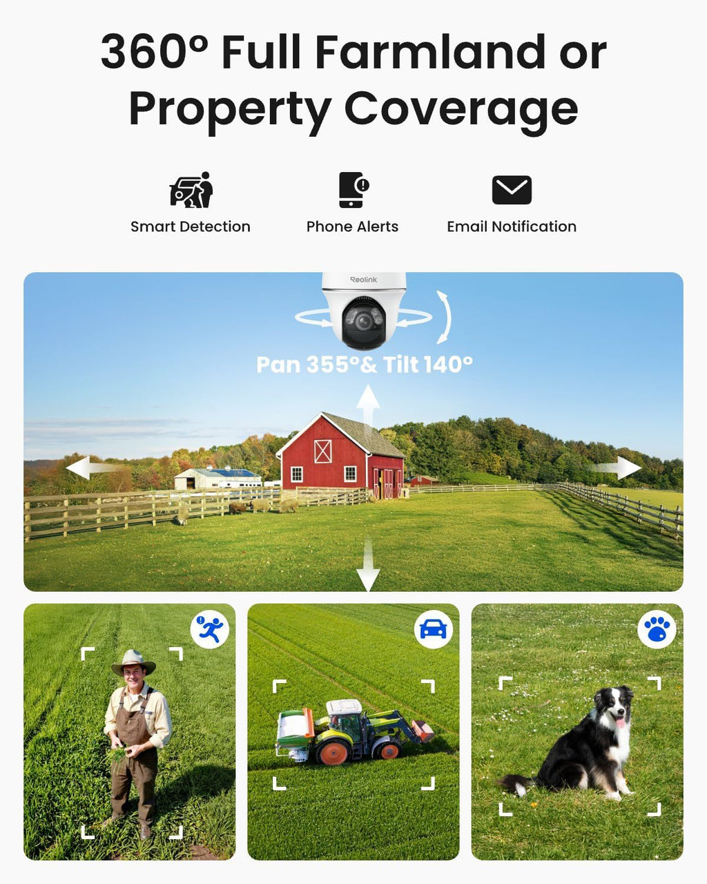 REOLINK 5MP 4G LTE Cellular Security Camera Outdoor, 360° Pan-Tilt, Sim+32GB SD Card Included, Wireless Solar Powered, Color Night Vision, Smart AI Detection, Go PT Plus+Solar Panel, Updated Version