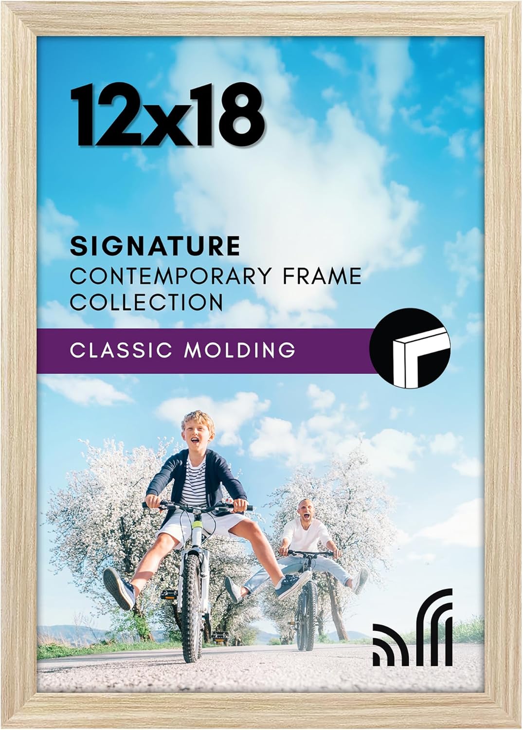 Americanflat 12x18 Poster Frame with Shatter-Resistant Glass - Signature Collection - Gallery-Style Frames Made of Engineered Wood - Photo Frame for Wall Display - Natural Oak