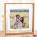 Axeman 12x12 Floating Picture Frame - Solid Oak Wood Square Picture Frame, Double Tempered Glass Photo Frame 3x3 4x4 5x5 6x6 8x8 12''x12'' Wood Frame, Wall Mount Or Tabletop Standing, Natural