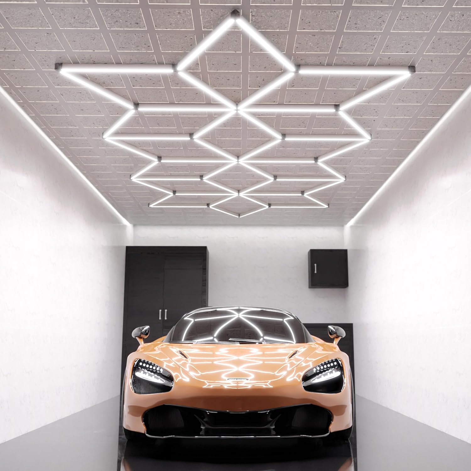 Neatfi Modern LED Garage Light, 36,120 Lumens, 361.2W, 6500K, IP54 Rated, Ceiling Lighting for Car Detailing, Auto Shops, Workshops, and Gyms (Snowflake Pattern, Cool White)