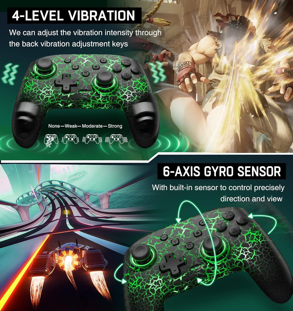 Wireless Switch Controller for Nintendo Switch/Lite/OLED Controller, Switch Controller with a Mouse Touch Feeling on Back Buttons, Extra Switch Pro Controller with Wake-up,Programmable, Turbo Function