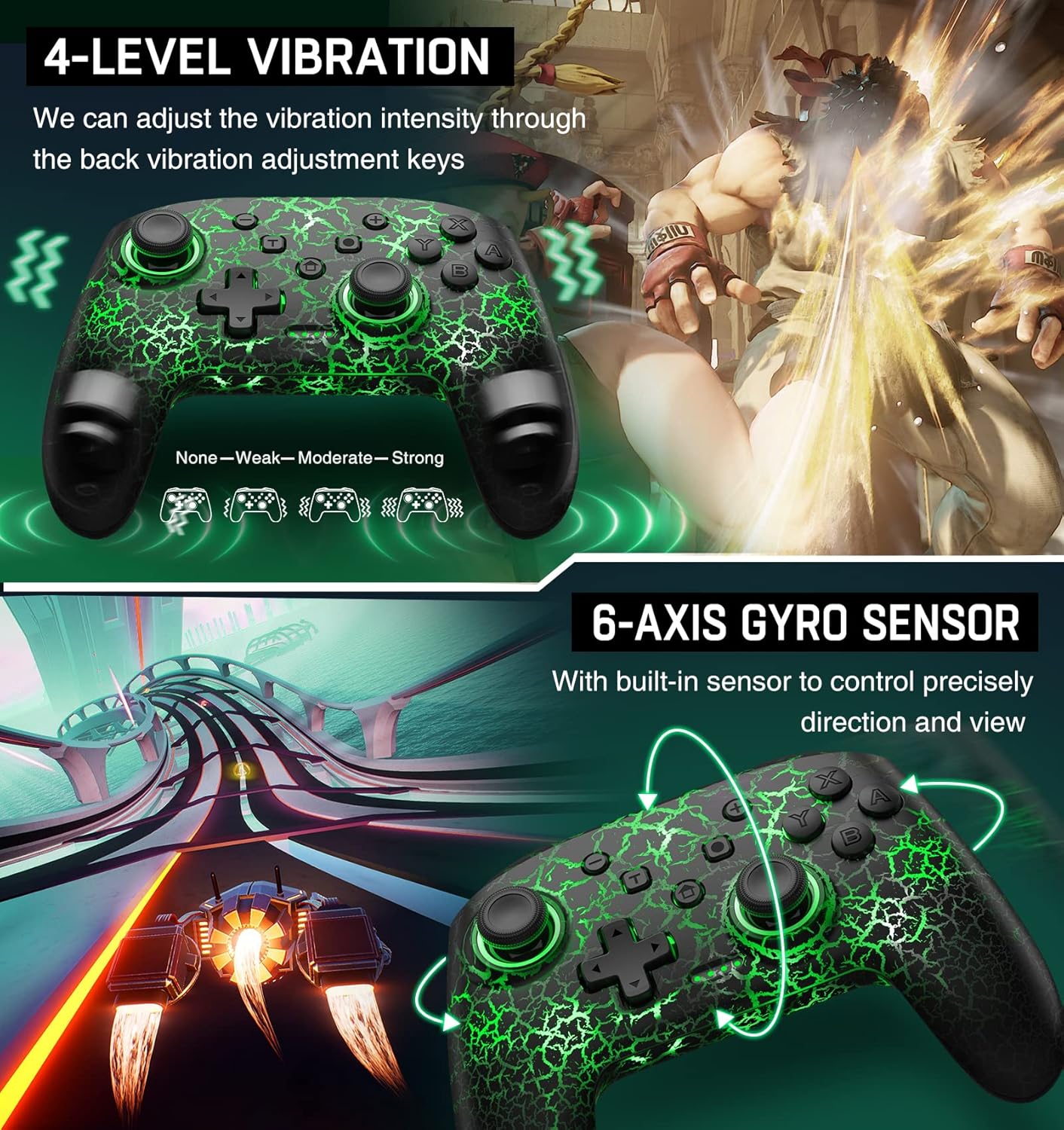 Wireless Switch Controller for Nintendo Switch/Lite/OLED Controller, Switch Controller with a Mouse Touch Feeling on Back Buttons, Extra Switch Pro Controller with Wake-up,Programmable, Turbo Function