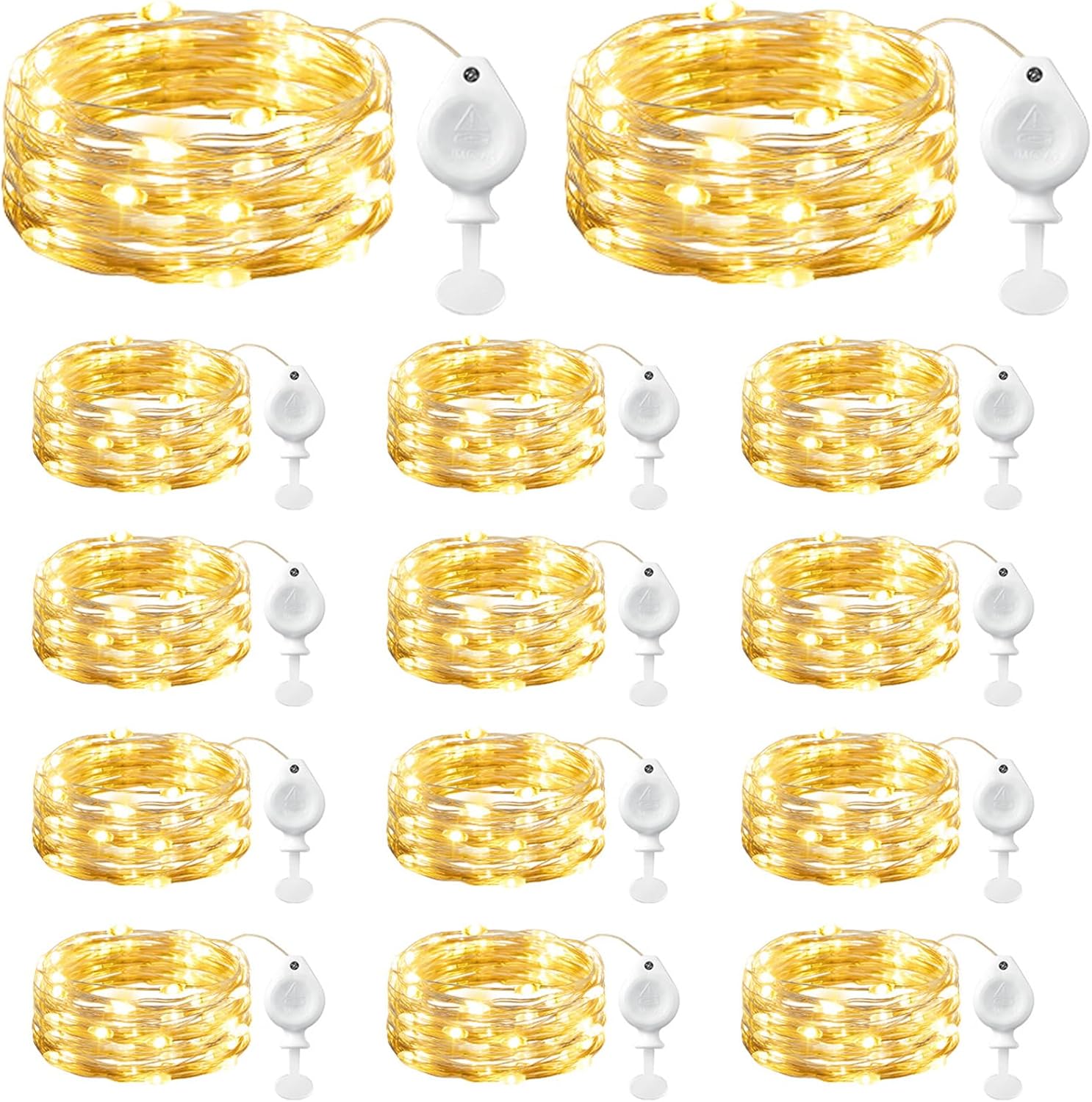 Brightown 14 Pack LED Fairy Lights Battery Operated String Lights, 7ft 20LED Waterproof Silver Wire Twinkle Lights, Firefly Starry Moon Lights for Mason Jars DIY Christmas Wedding Party Bedroom