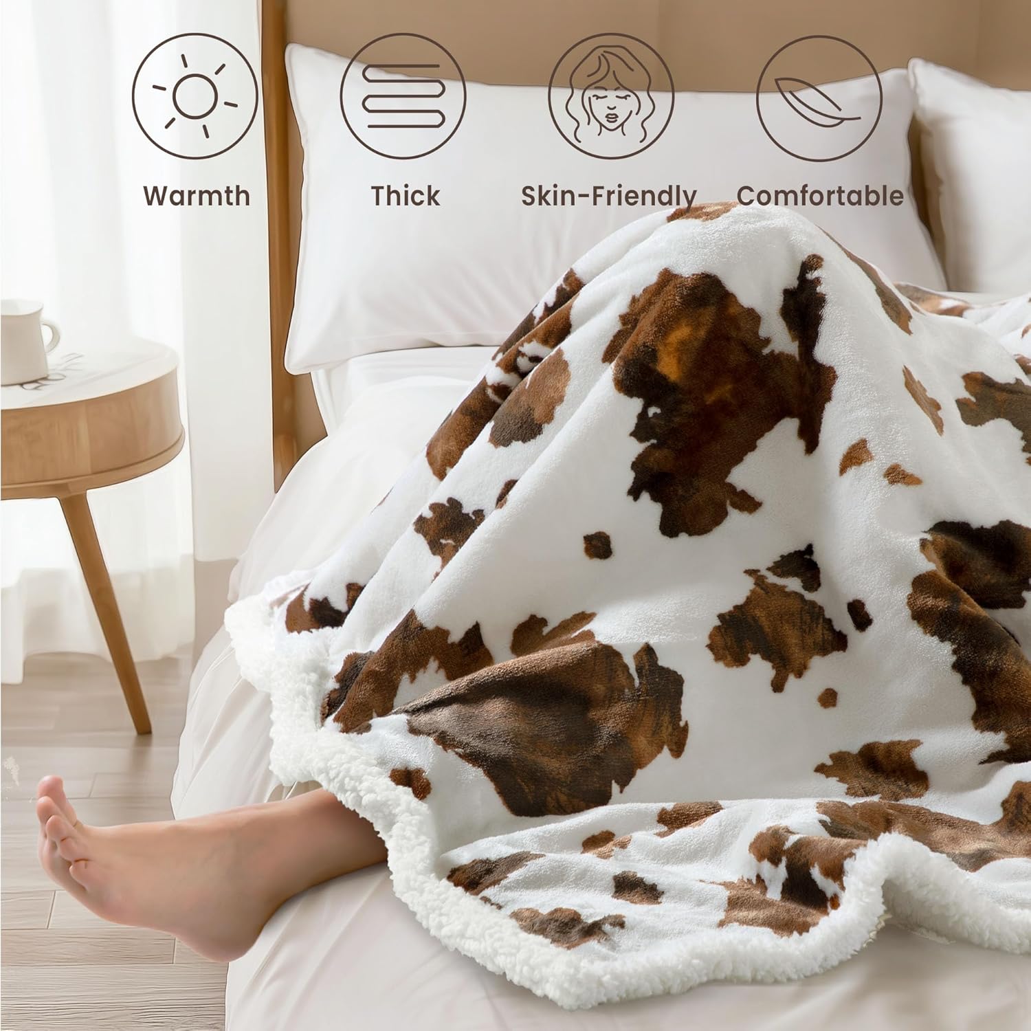 Heated Blanket Throw Blanket – Fast Heating Blanket with 10 Heat Settings & 4 Timer Options, Cozy Soft Fleece Sherpa, Washable, Warm Gifts for Grandma