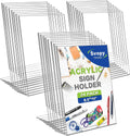 Acrylic Sign Stand Holders - 8.5 x 11 Inches Clear Plastic Table Paper Display Stand, Suit for Displaying Posters, Picture, Flyers, Menu - 24 Pack