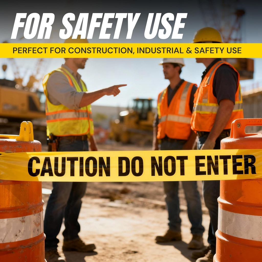 Caution Do Not Enter Tape 3 inch X 1000 feet • Bright Yellow with a Bold Black Print • 3 in. Wide for Maximum Readability • Tear Resistant Design