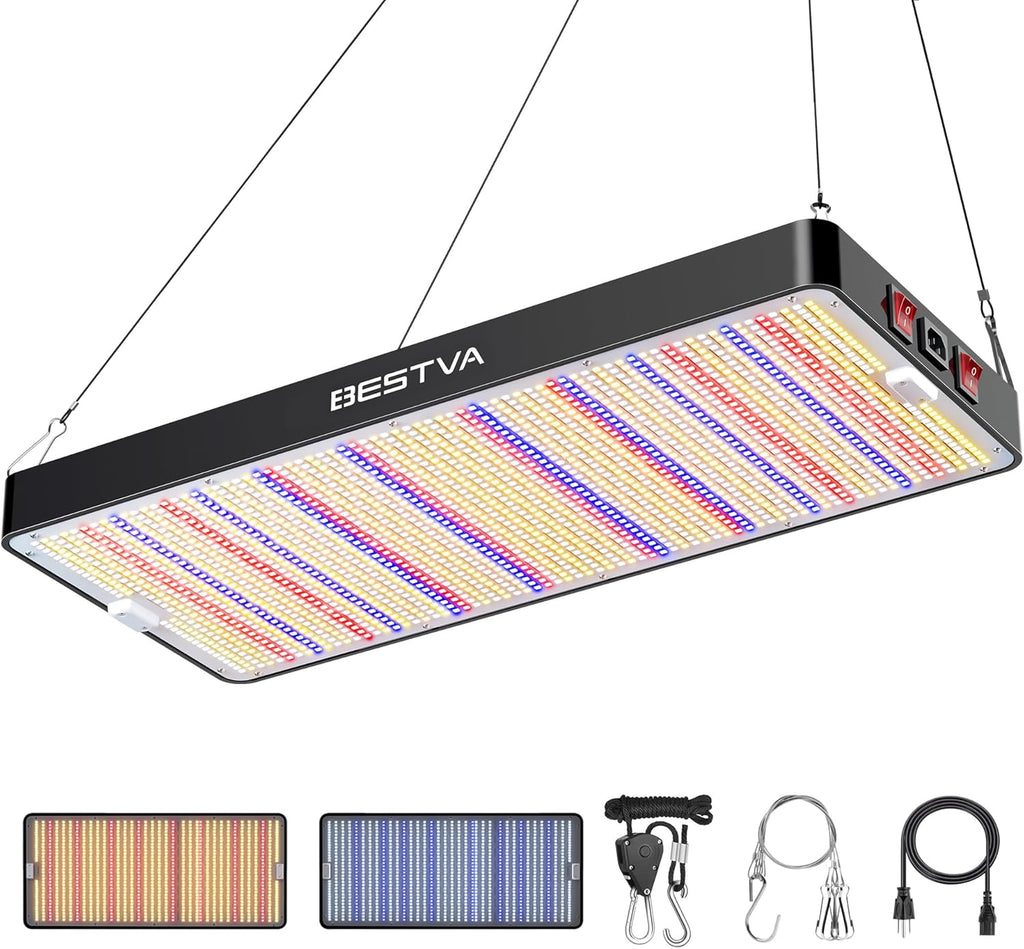 BESTVA DC4000 LED Plant Light for Indoor Gardens, Full Spectrum Lamp for Vegetables, Tomatoes, Peppers, and Herbs