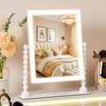 Vanity Makeup Mirror with Lights 9”x12” Hollywood Mirror with Music Speaker Dimmable 3 Color Lighting Light up Mirror with 10X Magnification 360 Degree Rotation for Bedroom Bathroom