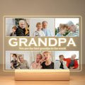 Personalized Gifts for Grandpa from Daughter Son, Custom Picture Frames with Photos, Customized Photo Frame with Night Light, Personalized Birthday Gifts for Grandpa Baby Kids Family