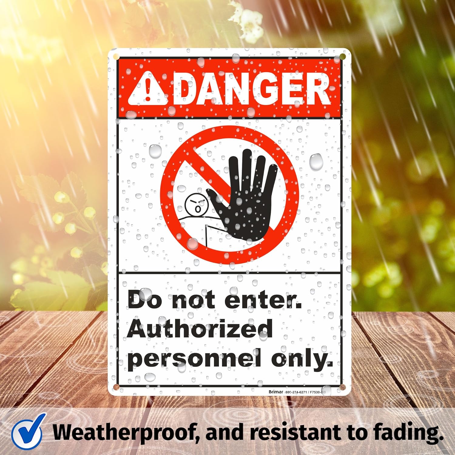 Brimar - 7" x 10" - Do Not Enter Authorized Only Sign - .055″ Polyethylene Plastic - Clear Message - Easy Installation