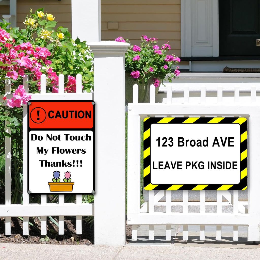 2 PACK of Custom Sign Outdoor Metal Vertical, Personalized Metal Sign for Parking, Gate, Delivery, Garage, Weatherproof Customized Signs for Outside, Make Your Own Signs Custom(18x12 Inches)