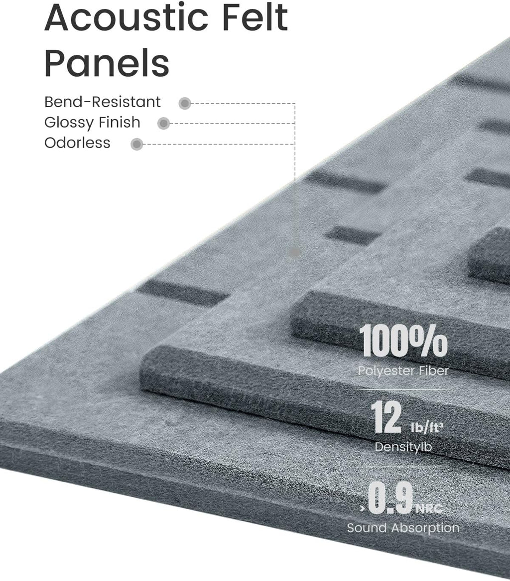 Large Felt Bulletin Board 36"x24" Cork Board Alternative - 6 Pack with 40 Safe Removable Adhesive Tabs, Cork Boards for Walls Felt Board for Home Office Classroom Pin Board-Blue Gray