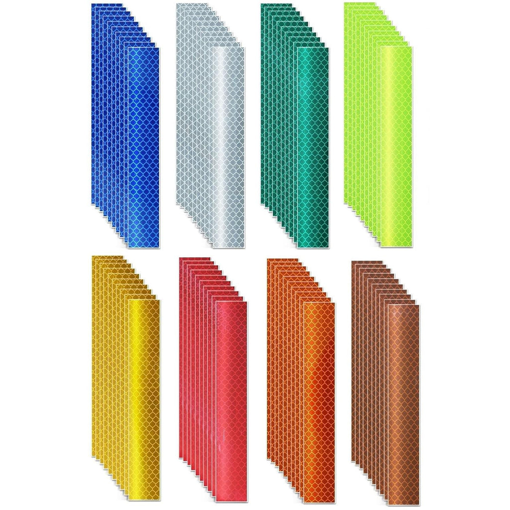 Non Fading Reflective Stickers 1 inch X 6 inch, Outdoor Waterproof High Visibility Warning Safety Adhesive Reflector (80 Pcs)