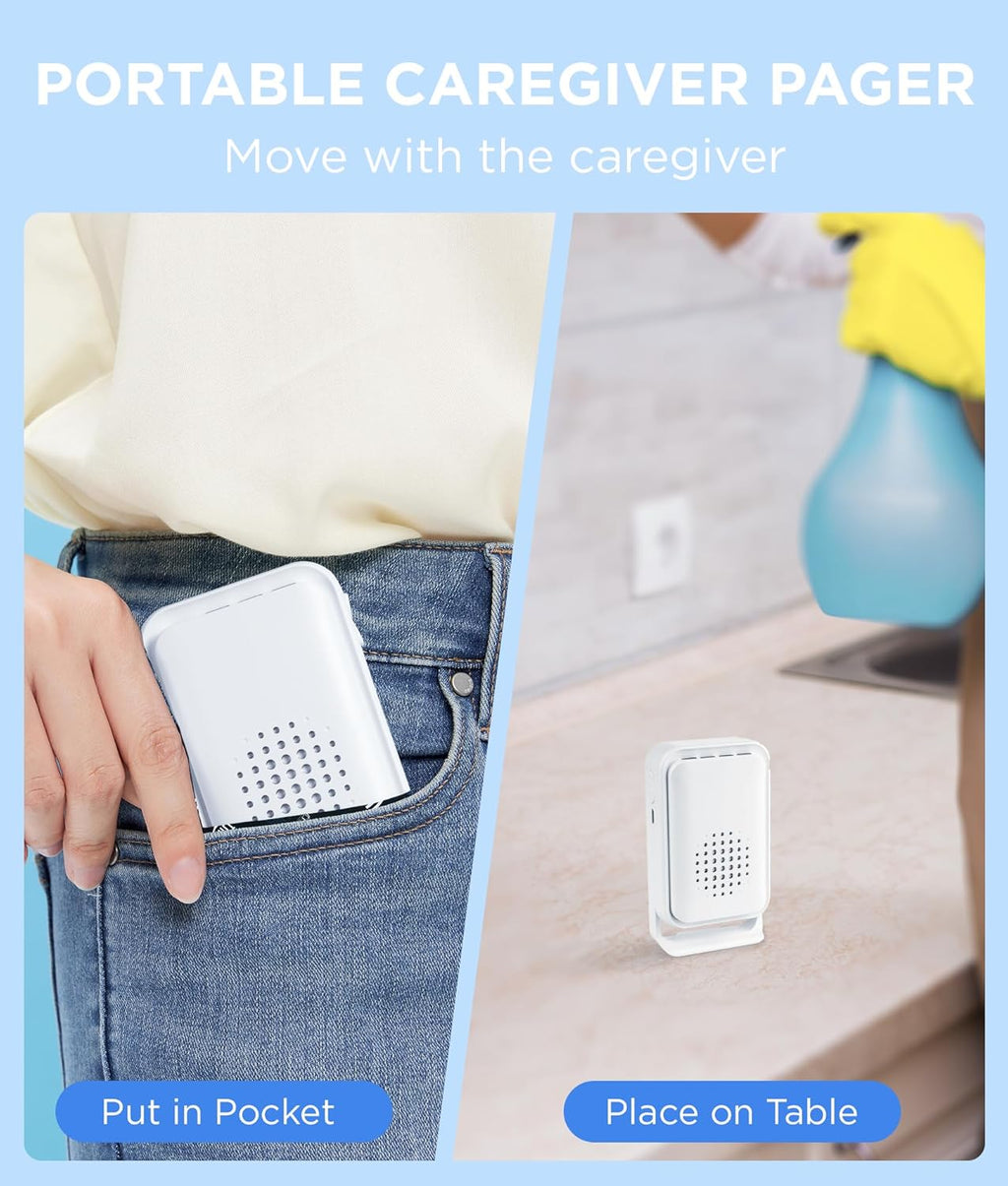 Newly Upgraded 2025 Bed Alarm for Elderly Dementia Patients - Wireless Fall Detection & Motion Sensor Alert System for Seniors, Dementia & Alzheimer Patients (1 Sensor + 1 Receiver)